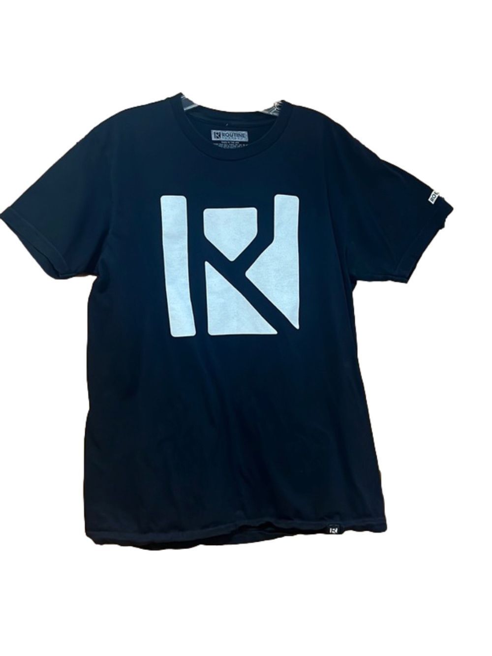 Routine Baseball T Shirt Black Men's Large